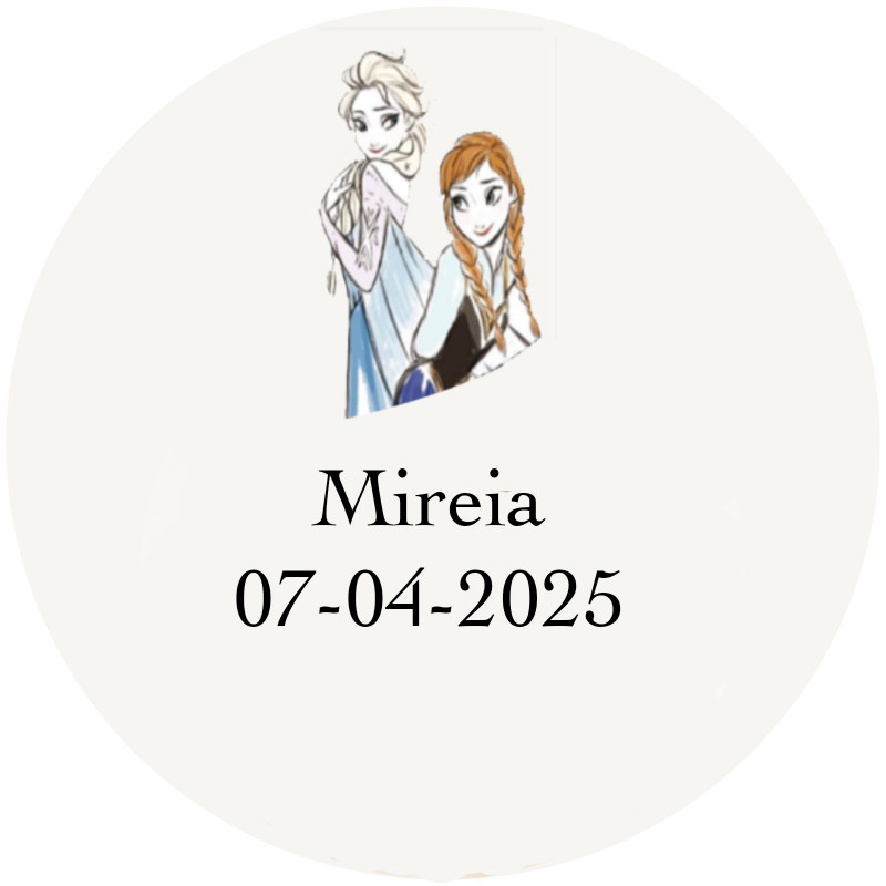 Frozen su etichette adesive personalizzate 5cm trasparenti