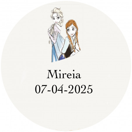 Frozen su etichette adesive personalizzate 5cm trasparenti