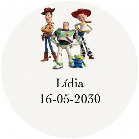 Adesivo personalizzato toy story 5cm trasparente con i tuoi personaggi preferiti
