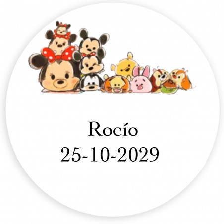 Adesivo personalizzato disney di 3 cm con vari personaggi