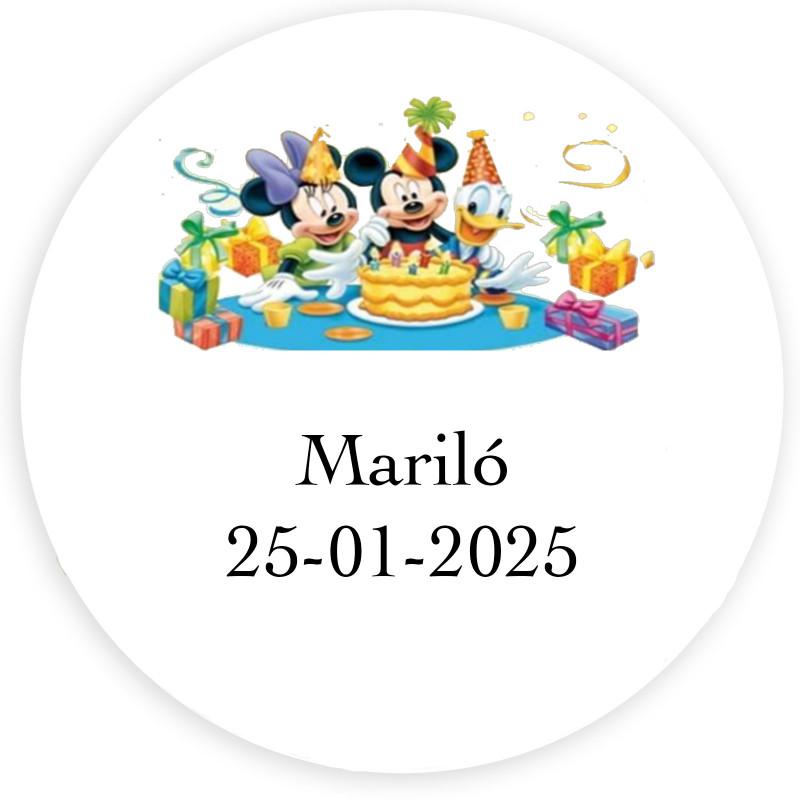 Adesivo personalizzato a tema disney per decorare 3 cm