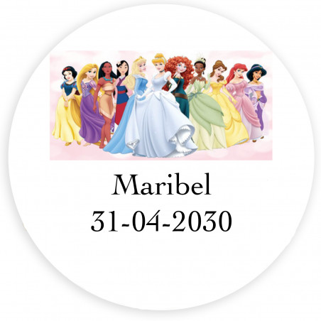 Principesse classiche adesivo personalizzato 3cm