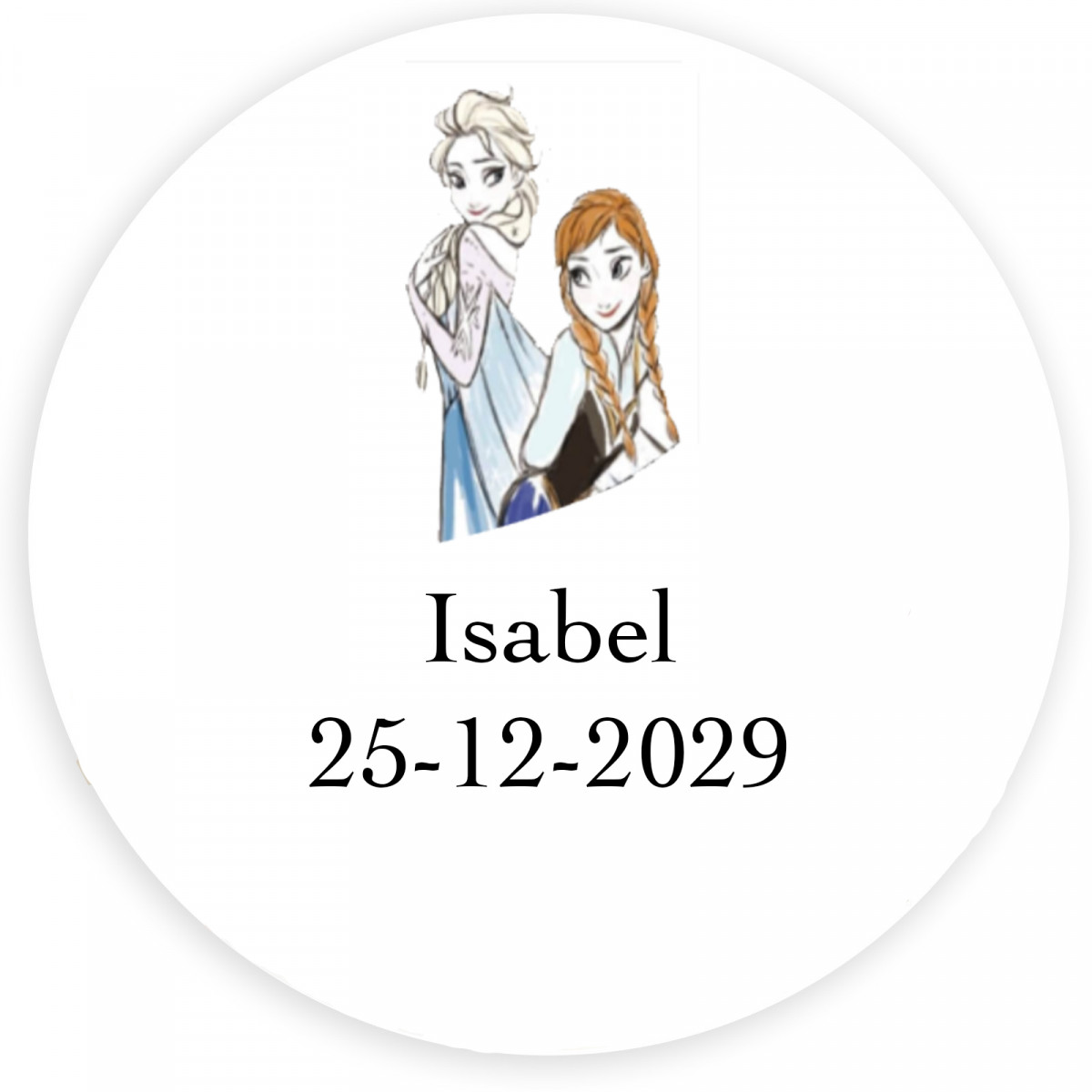 Frozen adesivo personalizzato da 3 cm