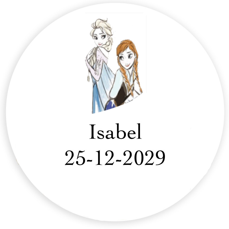 Frozen adesivo personalizzato da 3 cm