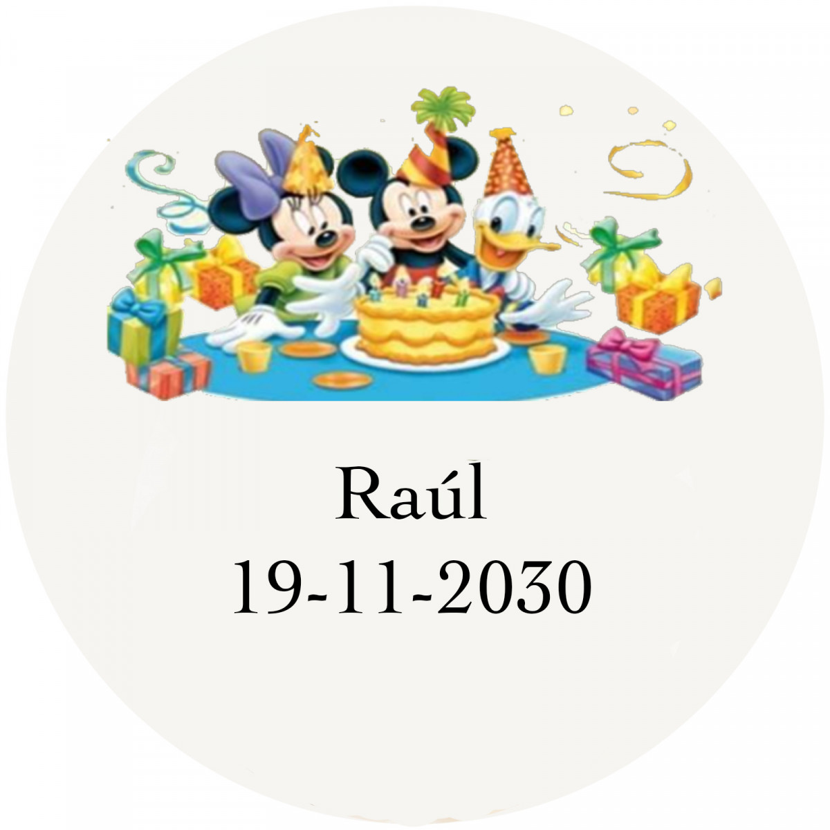 Adesivi personalizzati disney trasparenti di 3 cm