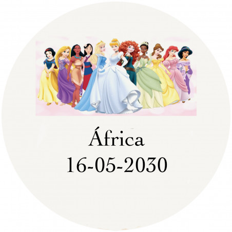 Adesivi trasparenti personalizzati principesse 3 cm