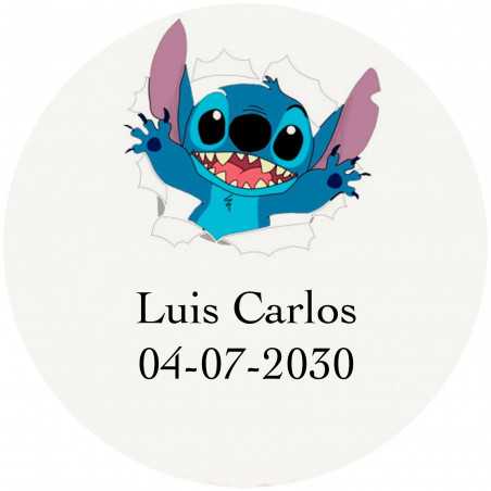 Adesivo personalizzato di stitch con fondo trasparente di 3 cm