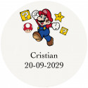 Adesivo super mario bros personalizzato trasparente di 3 cm