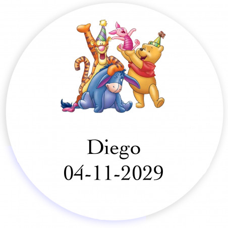 Winnie the Pooh adesivo personalizzato per decorazioni 5cm