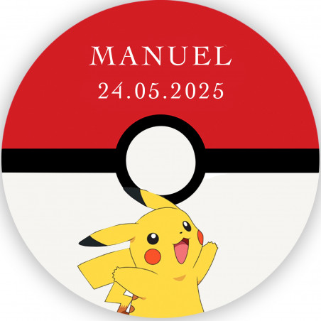 Adesivo rotondo di 3 cm trasparente di pokemon per decorazioni
