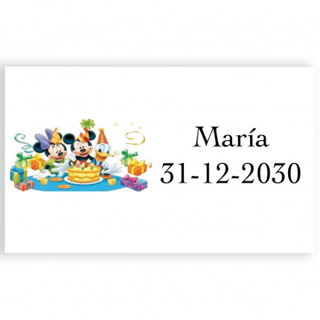 Adesivo personalizzato disney di 3x5 cm in orizzontale