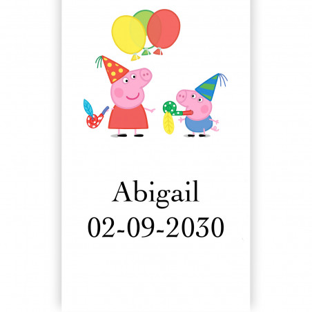 Peppa pig adesivo modificabile 5x3cm verticale