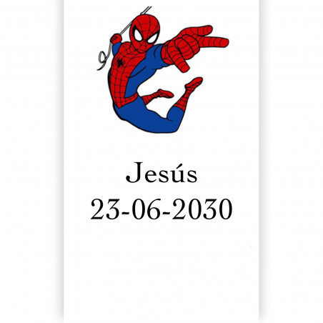 Spiderman adesivo per personalizzare con testo 3x5cm