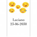 Adesivi emoji personalizzati 3x5cm con sfondo bianco
