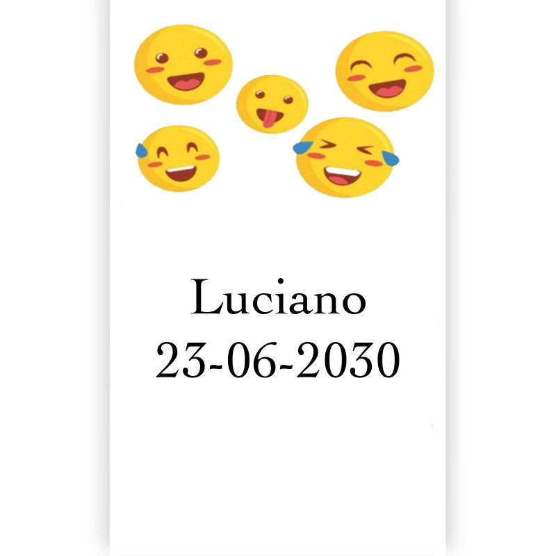 Adesivi emoji personalizzati 3x5cm con sfondo bianco