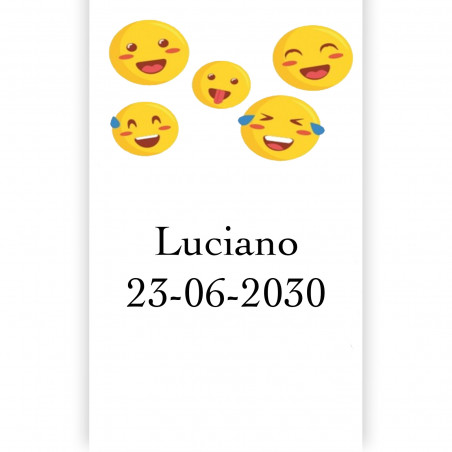 Adesivi emoji personalizzati 3x5cm con sfondo bianco