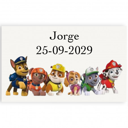 Adesivo personalizzato patrulla canina 3x5cm trasparente