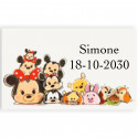 Adesivo personalizzato disney in formato trasparente 3x5 cm