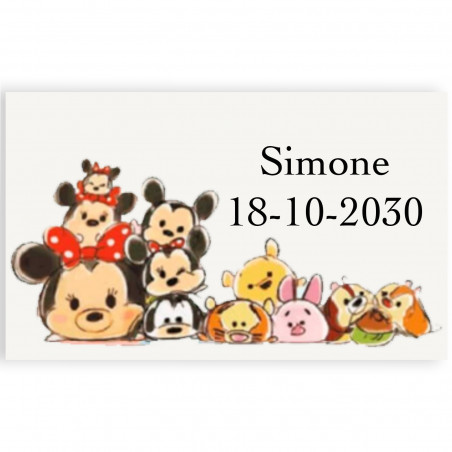 Adesivo personalizzato disney in formato trasparente 3x5 cm