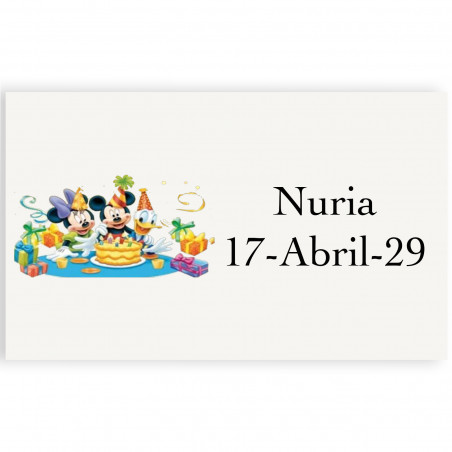 Adesivo personalizzato trasparente disney 3x5cm