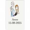 Etichetta adesiva personalizzata frozen con testo 3x5cm trasparente