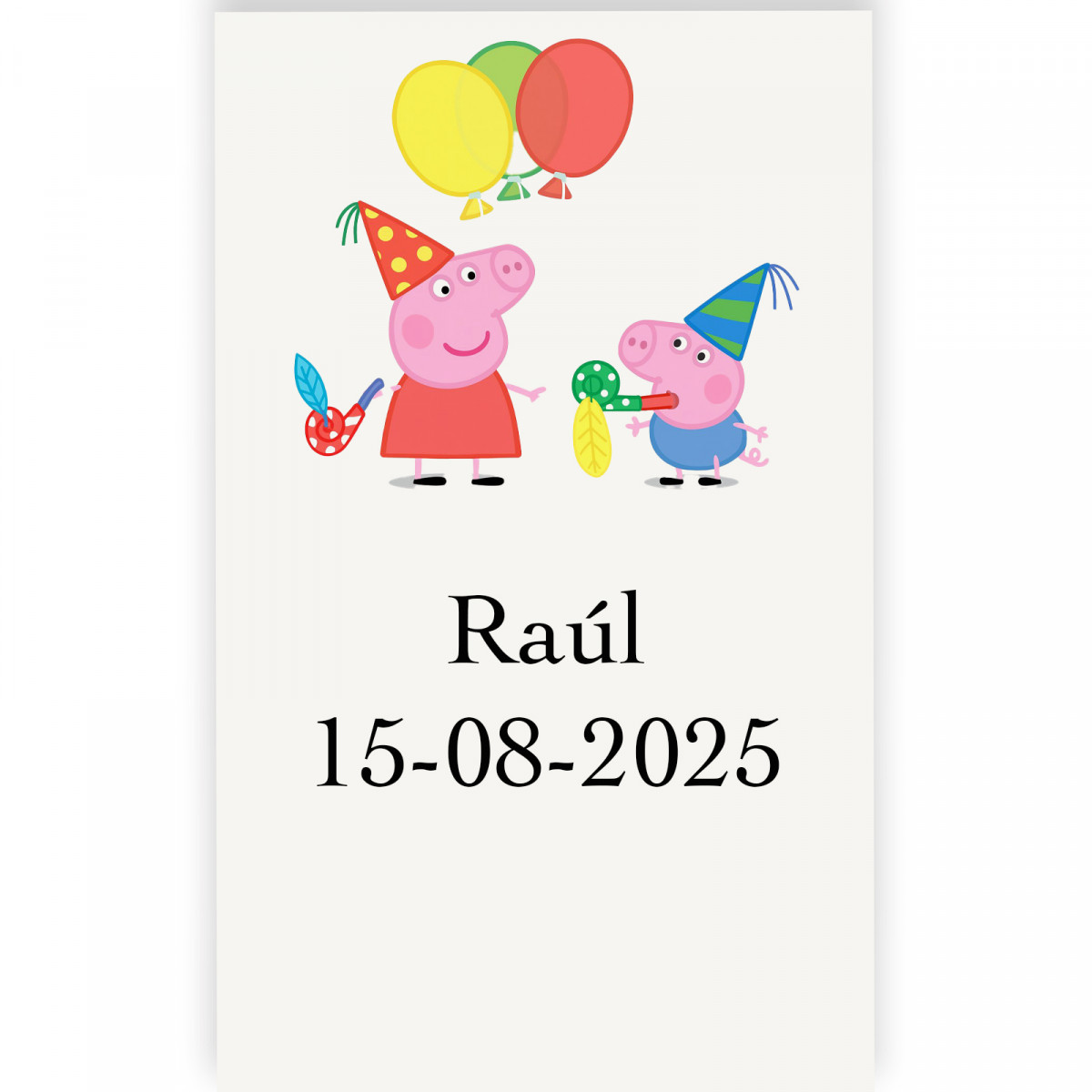 Adesivo personalizzato di peppa pig con fondo trasparente 3x5cm