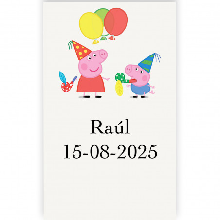 Adesivo personalizzato di peppa pig con fondo trasparente 3x5cm