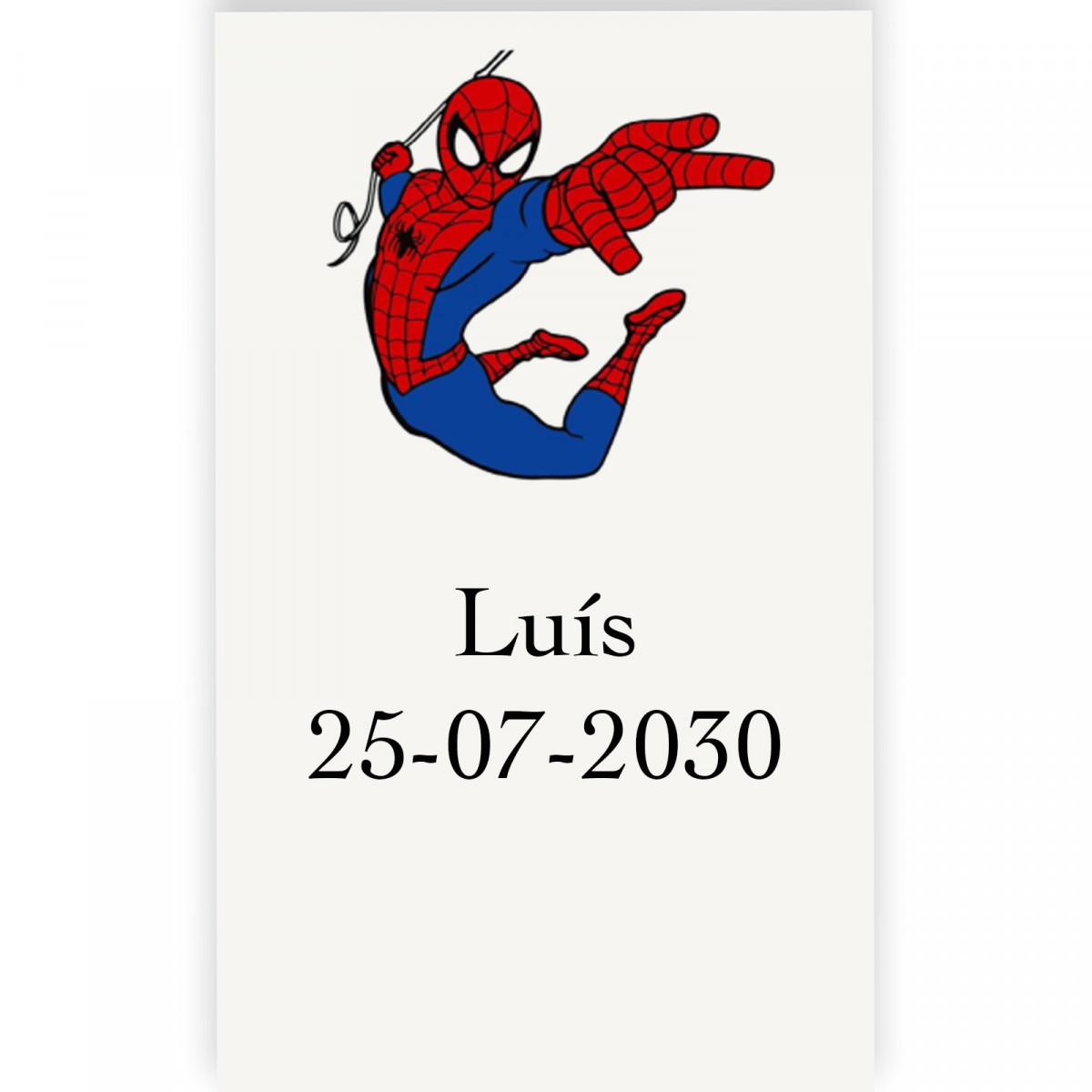 Etichetta personalizzata di spiderman per eventi 3x5cm trasparente