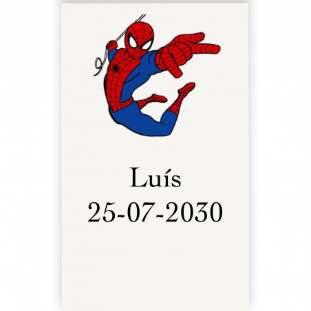 Etichetta personalizzata di spiderman per eventi 3x5cm trasparente