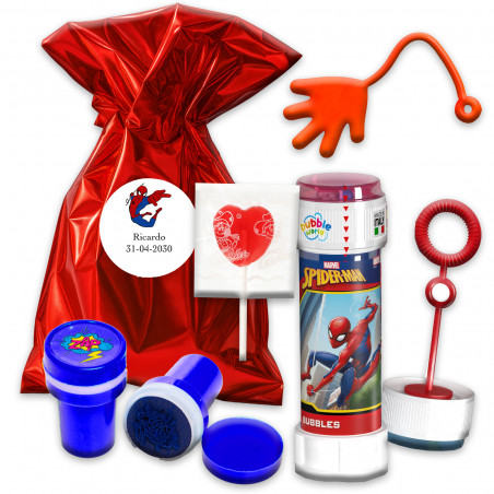 Spiderman borsa metallica con dettagli divertenti per bambini