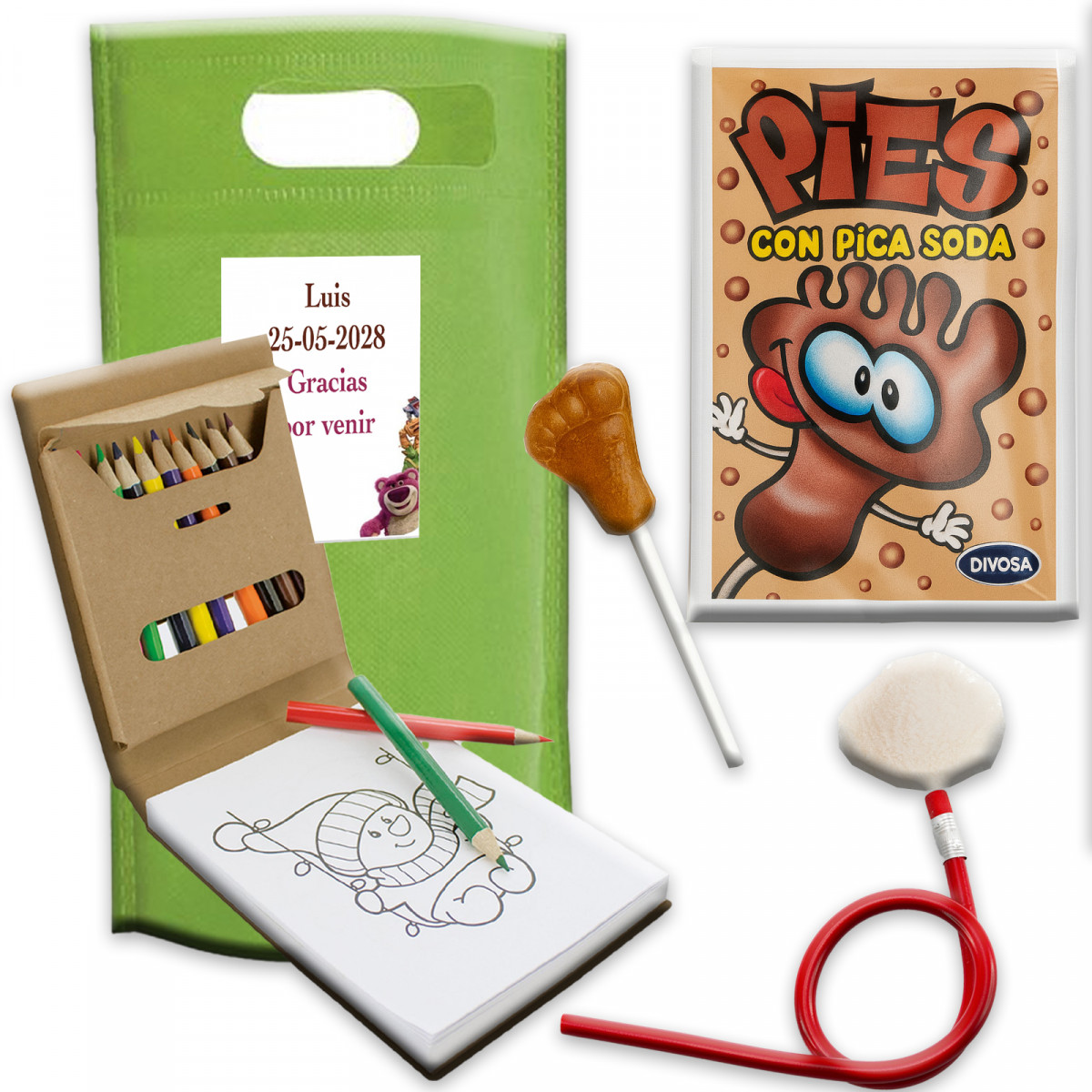 Toy story borsa con set da colorare matita flessibile e pica pica a forma di piede