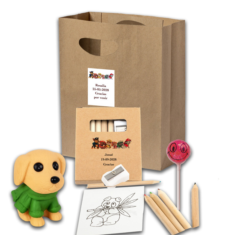 Borsa patrulla canina con regali per bambini in celebrazioni