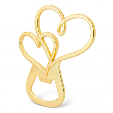 Apriscatole dorato a forma di cuore