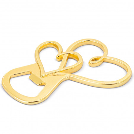 Apriscatole dorato a forma di cuore