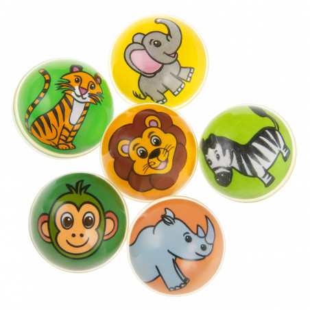 Pallina mini rimbalzante con fondo di animali