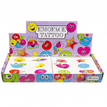 Emojis tatuaggi infantili con faccine divertenti