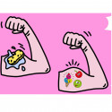 Emojis tatuaggi infantili con faccine divertenti