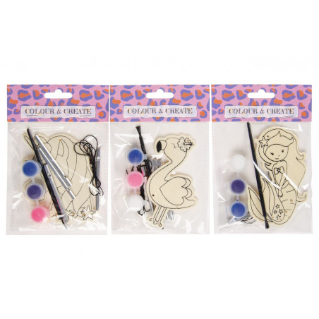 Set di pittura con figura di legno per bambini