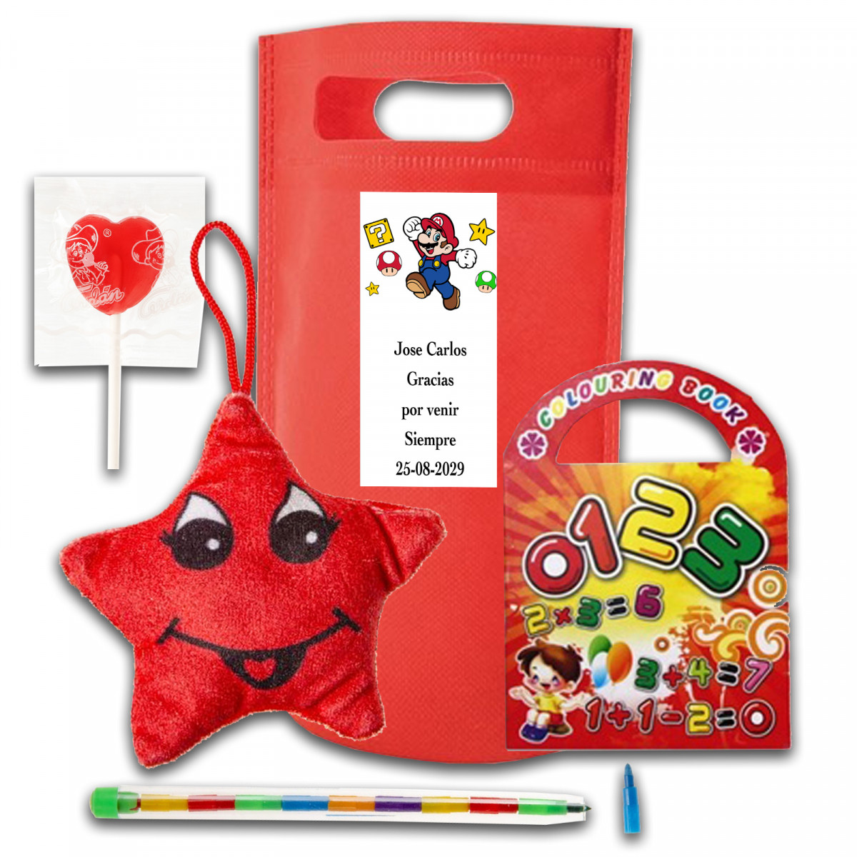 Súper mario bros sacchetto regalo per gli ospiti di feste per bambini