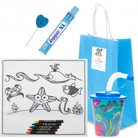 Set infantile marino di bluey e bingo con caramelle