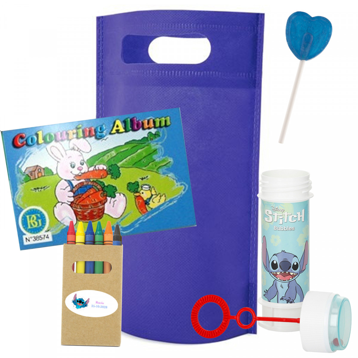 Regalo per bambini personalizzato con libro pompero e caramella