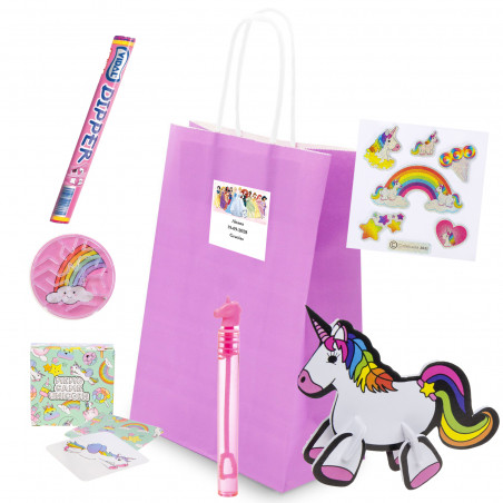 Principesse regalo tematico con unicorni giochi e dolci