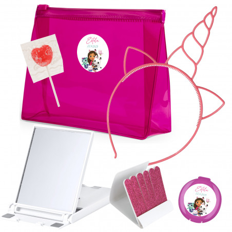 Gabby gato dettaglio spa infantile personalizzato con necessaire e accessori