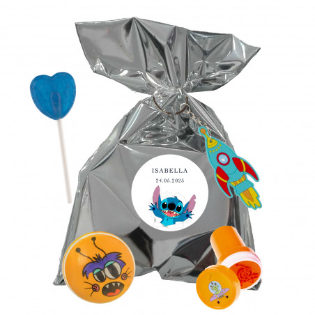 Dettagli divertenti di Stitch per piñatas con lecca-lecca