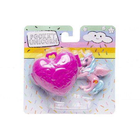 Unicorno di giocattolo con astuccio a forma di cuore