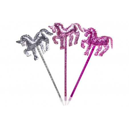 Penna unicorno con glitter