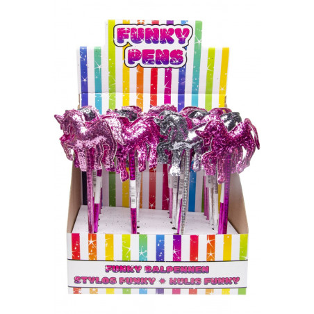 Penna unicorno con glitter