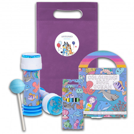 Bluey e bingo pacco con divertenti regali marini