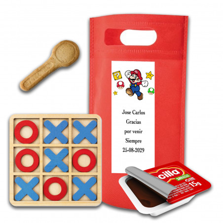Mario bros gioco del tris con nocilla e biscotto