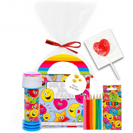 Pacchetto regalo infantile emoji per compleanni e eventi personalizzati